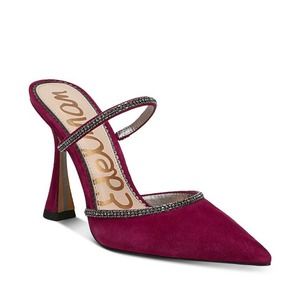 Sam Edelman Womens 8 Aspen High Heel Mule Pumps Berry Pink Rhinestone Dressy
